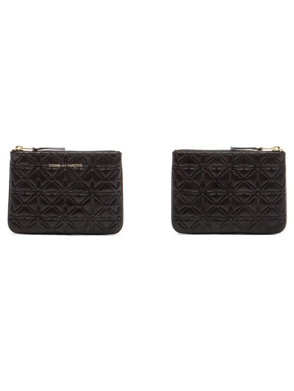 COMME DES GARCONS Small Star Embossed Pouch Black made in Spain NIB $200msrp